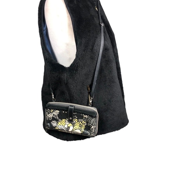 Sakroots Wallet Womens Black Yellow Multifunctional Zip Around Crossbody Purse - Picture 9 of 12